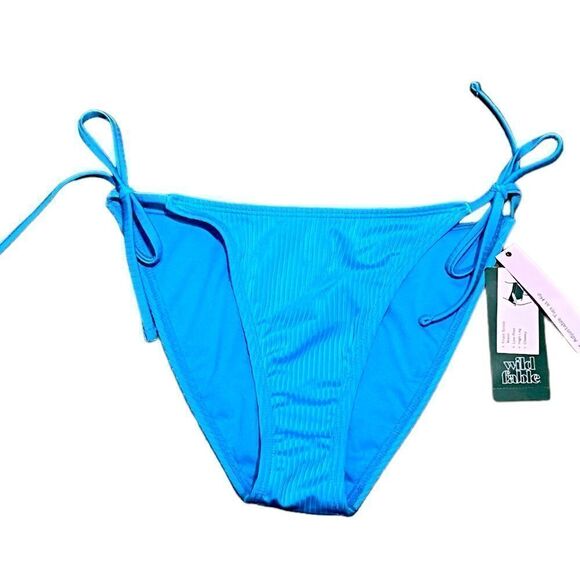 NWT Wild Fable Juniors High Leg Scoop Front Ribbed String Bikini, Size XS (0-2) - Picture 1 of 7